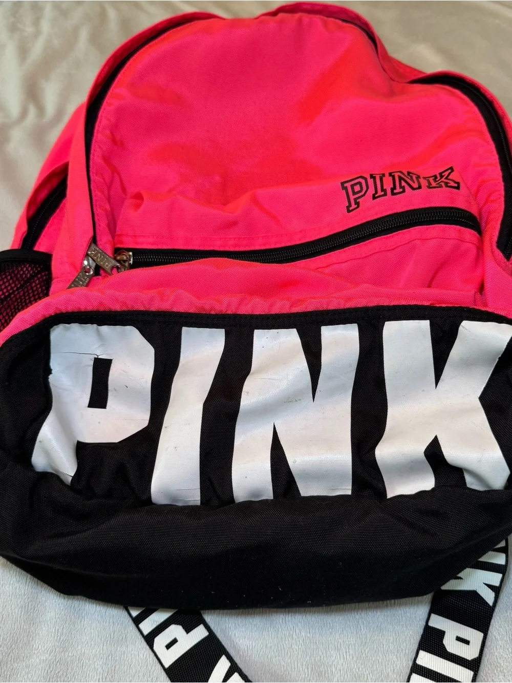 Victoria's Secret PINK Campus Backpack Hot Pink/Black Large Book Bag College